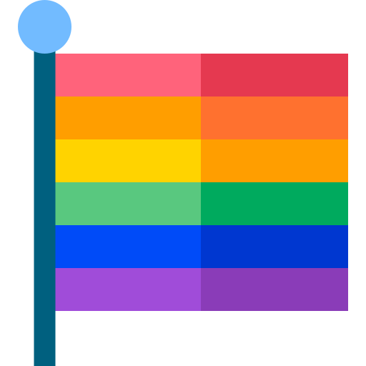 Rainbow flag Basic Straight Flat icon