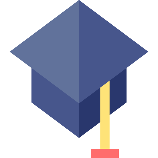 Graduation cap Basic Straight Flat icon
