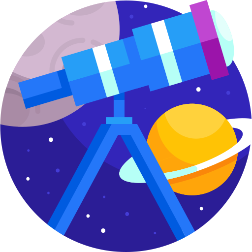 teleskop Detailed Flat Circular Flat ikona