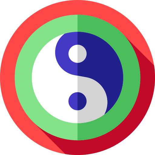 yin-yang Flat Circular Flat icon
