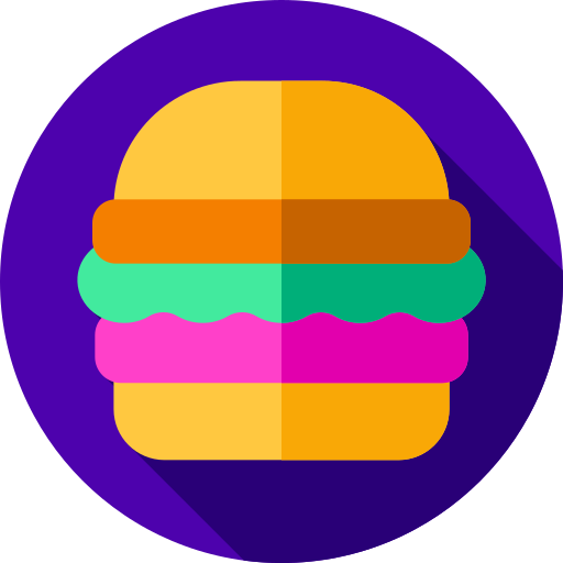 burguer Flat Circular Flat icon