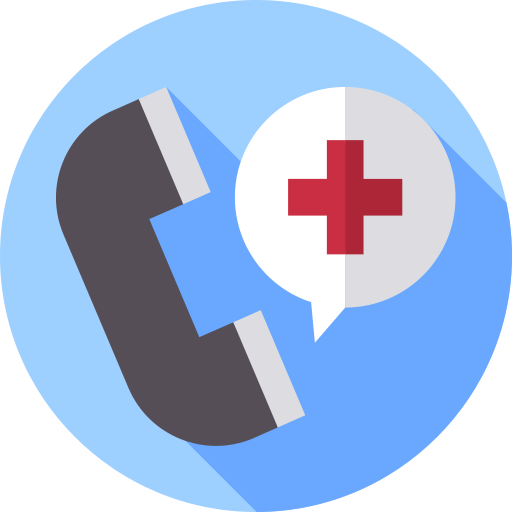 teléfono de emergencia Flat Circular Flat icono