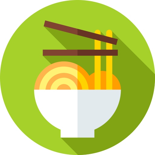 Noodles Flat Circular Flat icon