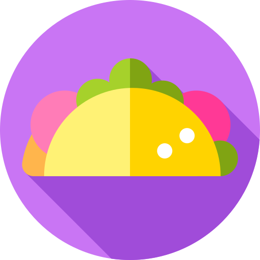Taco Flat Circular Flat icon