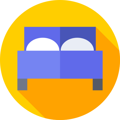 cama Flat Circular Flat icono