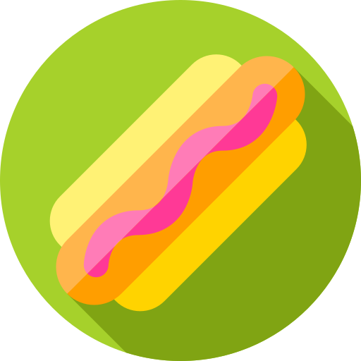 Hot dog Flat Circular Flat icon