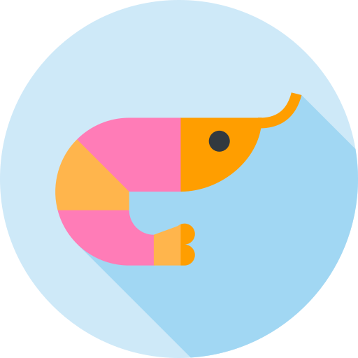 Prawn Flat Circular Flat icon