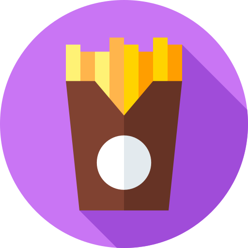 French fries Flat Circular Flat icon