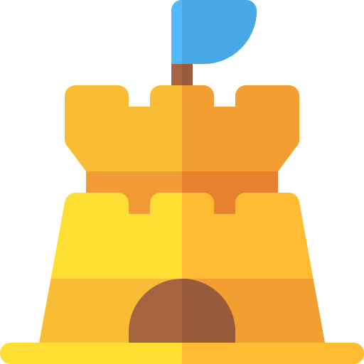castillo de arena Basic Rounded Flat icono