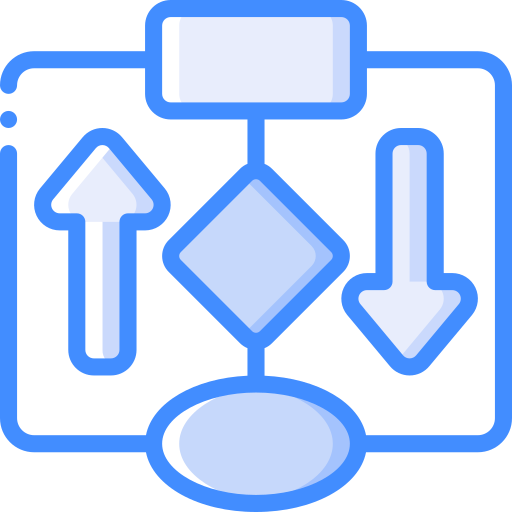 Flow diagram Basic Miscellany Blue icon