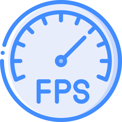 Frames per second Basic Miscellany Blue icon