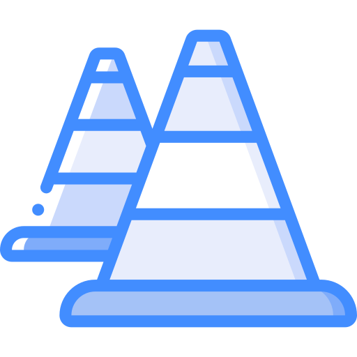 Traffic cone Basic Miscellany Blue icon