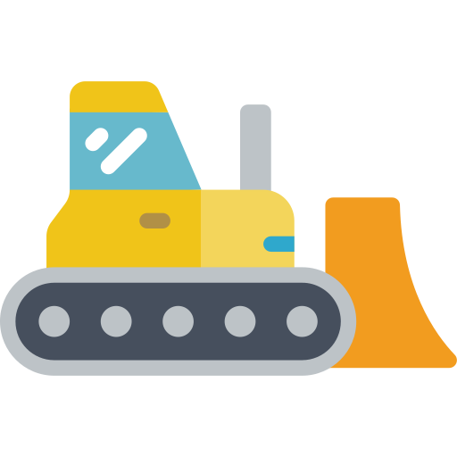 bulldozer Basic Miscellany Flat icoon