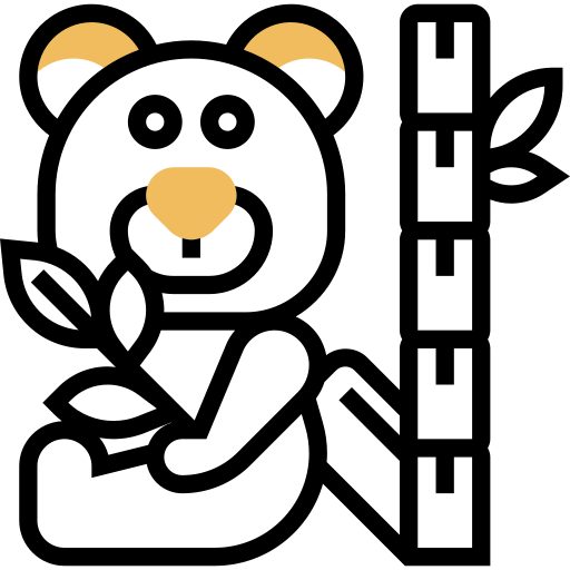 panda Meticulous Yellow shadow icona