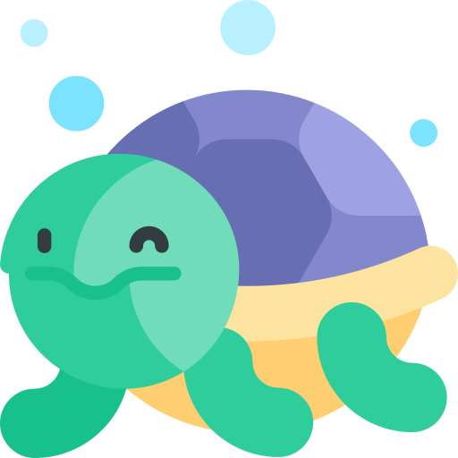 Żółw morski Kawaii Flat ikona