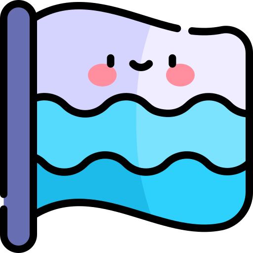 깃발 Kawaii Lineal color icon