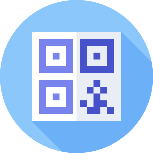 qr code Flat Circular Flat icoon