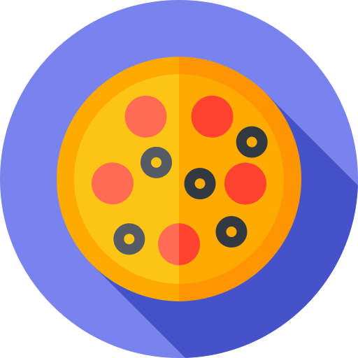피자 Flat Circular Flat icon
