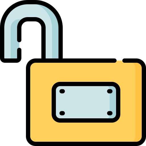 Open padlock Special Lineal color icon