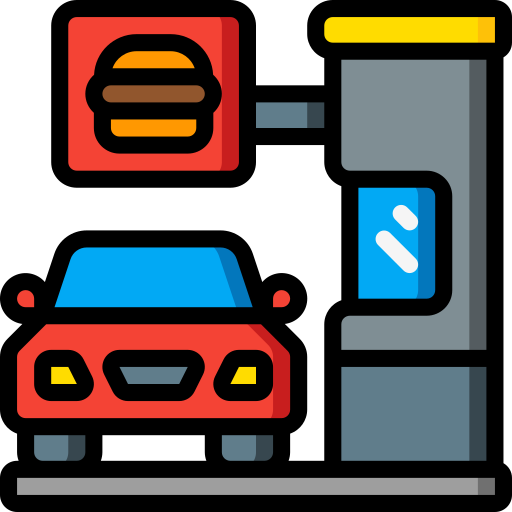 Drive thru Basic Miscellany Lineal Color icon