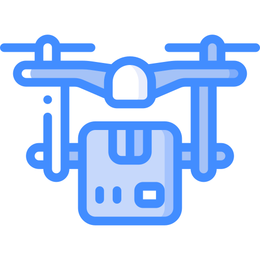 Drone delivery Basic Miscellany Blue icon