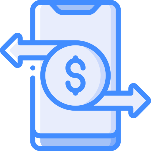 Money transfer Basic Miscellany Blue icon