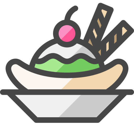 Banana split Generic Outline Color icon