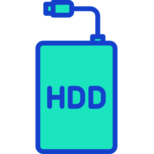 disco duro externo Generic Outline Color icono