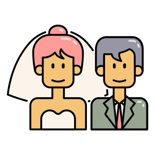 la novia y el novio Generic Outline Color icono