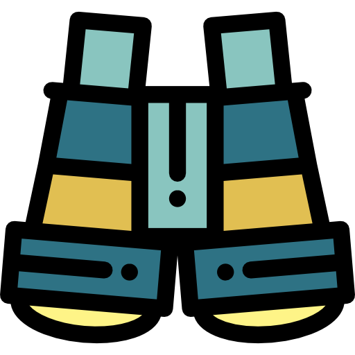 Binocular Detailed Rounded Lineal color icon