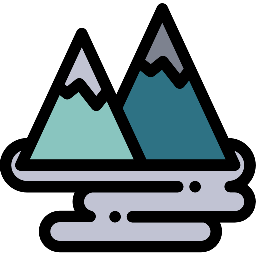 Mountains Detailed Rounded Lineal color icon