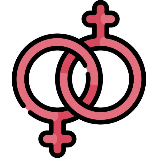 lesbica Kawaii Lineal color icona