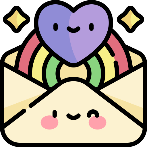 手紙 Kawaii Lineal color icon