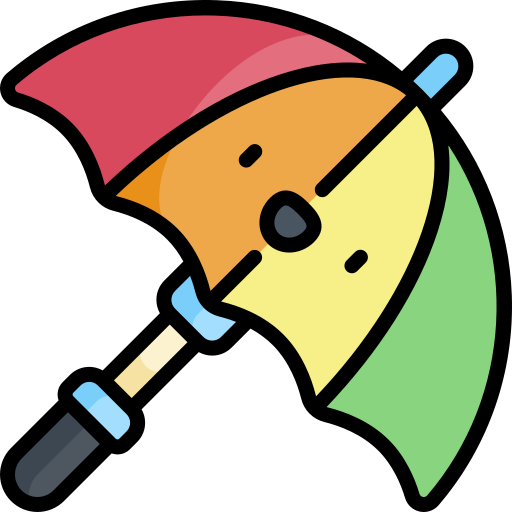 parapluie Kawaii Lineal color Icône