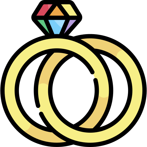 結婚指輪 Kawaii Lineal color icon
