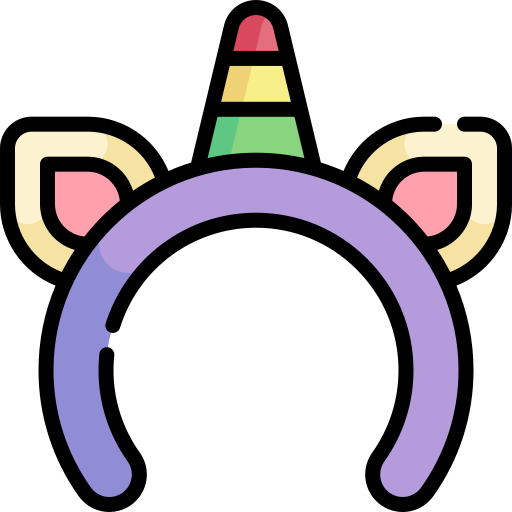 unicorno Kawaii Lineal color icona