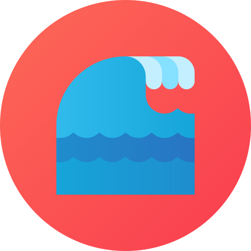 Wave Flat Circular Gradient icon