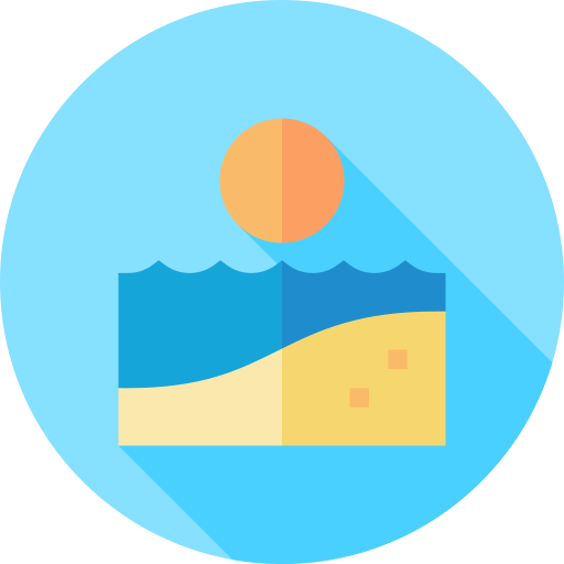 plaża Flat Circular Flat ikona