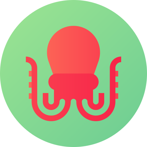 octopus Flat Circular Gradient icoon