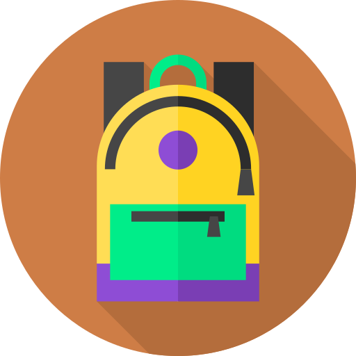 rucksack Flat Circular Flat icon
