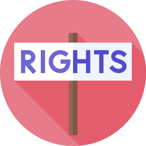 prawa człowieka Flat Circular Flat ikona