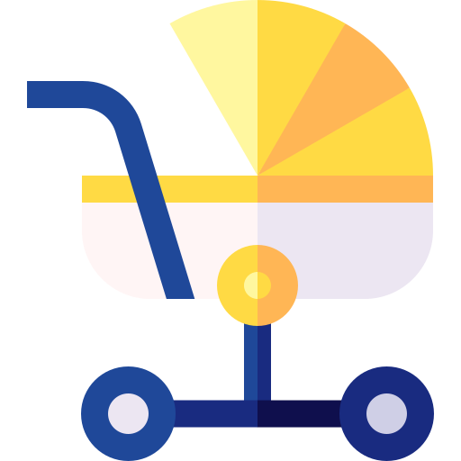 Stroller Basic Straight Flat icon