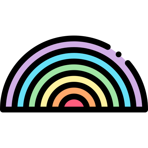 regenboog Detailed Rounded Lineal color icoon