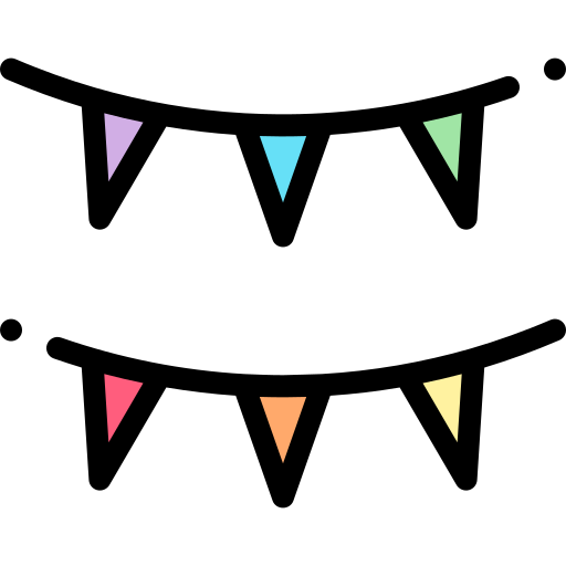 guirlande Detailed Rounded Lineal color Icône