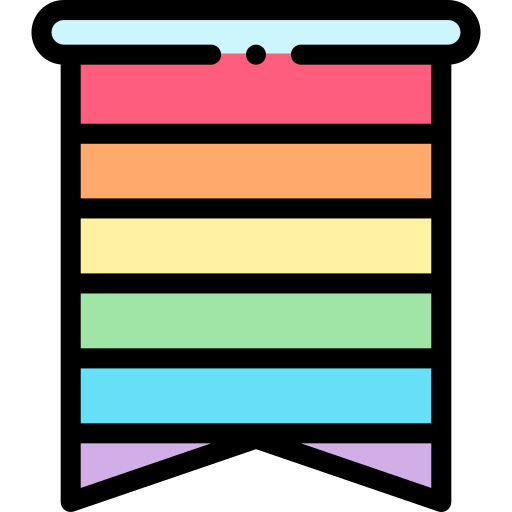 regenbogenfahne Detailed Rounded Lineal color icon