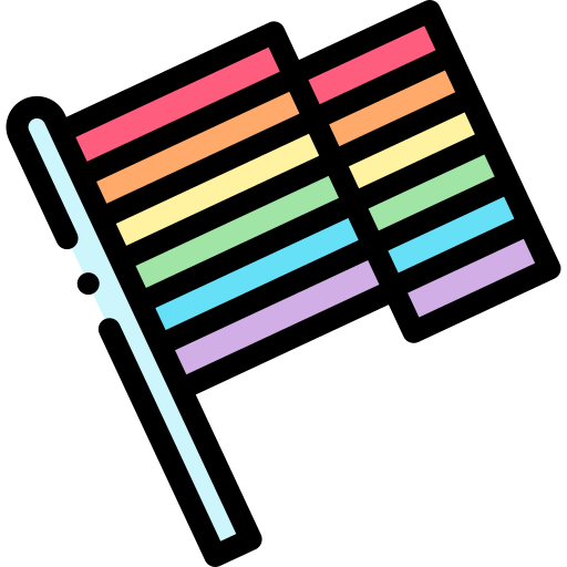Rainbow flag Detailed Rounded Lineal color icon