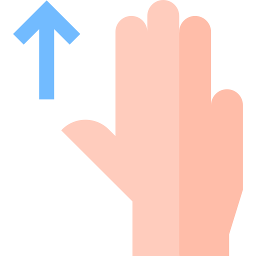 drie vingers Basic Straight Flat icoon