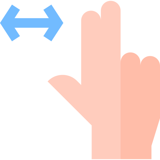 dwa palce Basic Straight Flat ikona