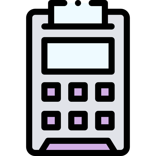 Pos terminal Detailed Rounded Lineal color icon