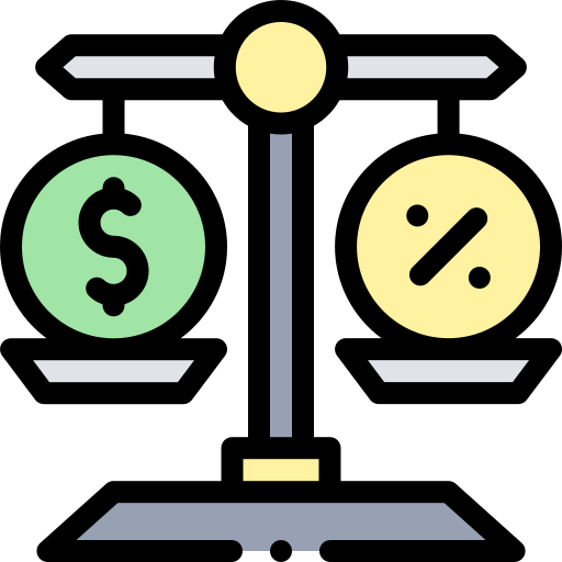 Balance scale Detailed Rounded Lineal color icon